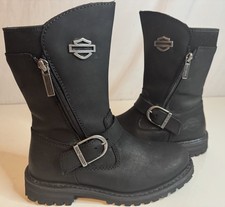 Harley-Davidson Women's Lizzie 8 Black Leather Motorcycle Boots D87037 Size 5.5
