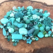 100g Sea Green Preciosa Czech Glass Beads Mix 4mm - 16mm Jewellery Making Craft