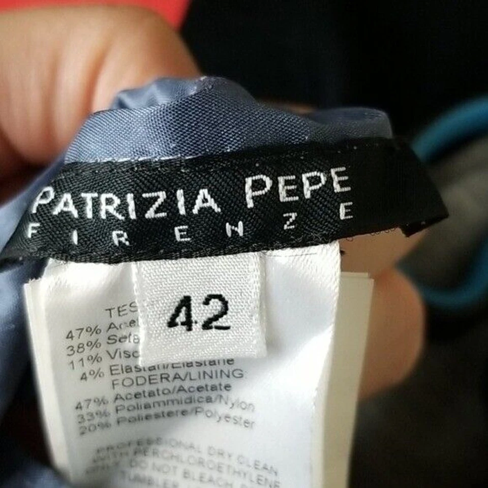 Blusa para mujer Patrizia Pepe Firenze mezcla de seda de hadas Y2K satinado talla 6 dobladillo burbuja Foto 4 de 4