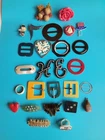 Vintage Art Deco? Jewelry Lot Old Plastic Pins Clips Buckles Misc Some Bakelite?