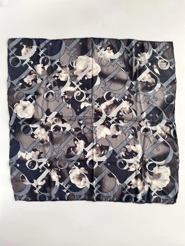 Foulard en soie rose logo Christian Dior John Galliano