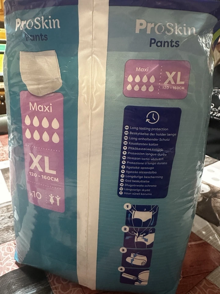 TENA ProSkin Pantalones Deslizantes Incontinencia Maxi XL 120-160 cm, Stock 8x10=80 piezas. - Imagen 2 de 2