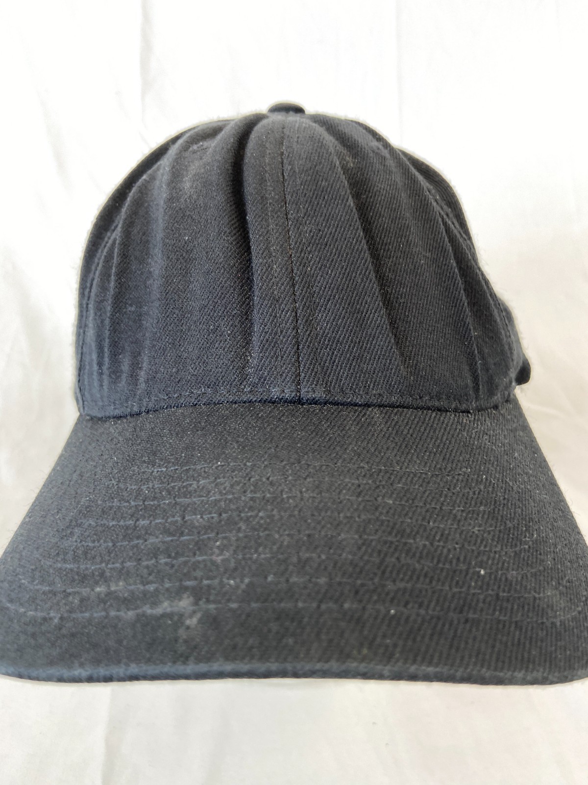 Black Solid Baseball Cap Fitted Hat Sports FlexFi… - image 2