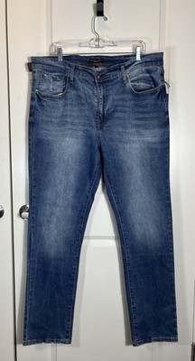Nickel Iron Jeans Men 38x32 Blue Straight Stretch Dark Wash Denim Comfort Casual