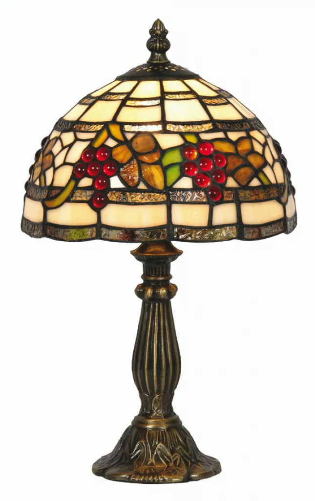 Tiffany Table Light Floor Antique Grapes Small Oaks Lighting OT 6018/8 TL