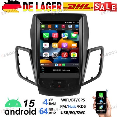 9.7'' Autoradio Android 15 4+64GB Für Ford Fiesta 2009-2014 Carplay GPS Navi WiFi