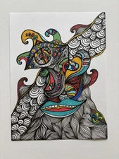 Art.Original Author's painting.paper, marker. abstraction. home decor.