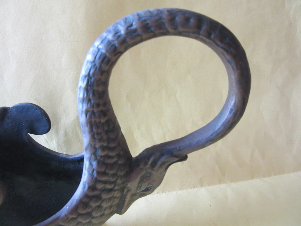 SAUCIERE BRONZE LE VERRIER MAX ANSE EN COL DE CYGNE XXieme - Photo 3/4