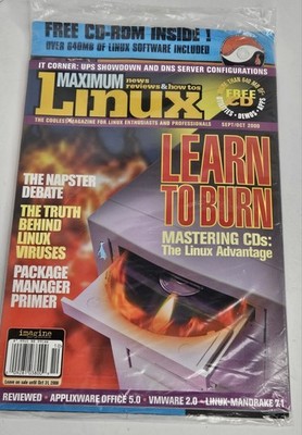 Maximum Linux Magazine Sept/Oct  2000 Special Edition with CD-ROM Sealed 