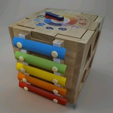Wooden Activity Cube, 8-in-1 Wooden Learning Toy for 12 M Toddler NEW In Box