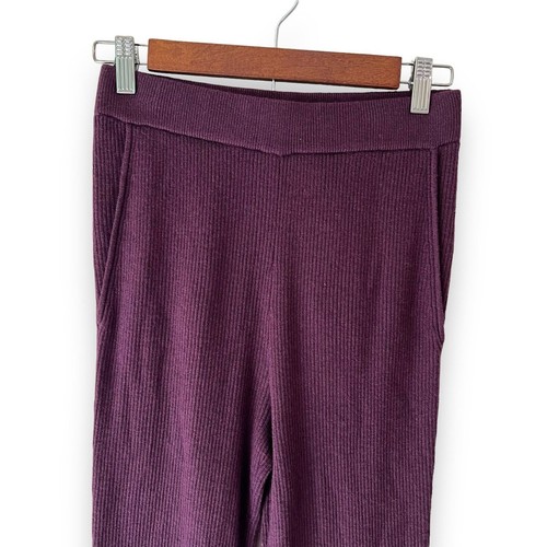 NWT Favorite Daughter Masha Rib Knit Flare Pants XS Wool Blend Plum Purple $198 - Picture 3 of 9