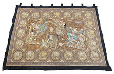 Large Vintage Burmese Kalaga Tapestry Hand Embroidered Wall Hanging - F6 O551