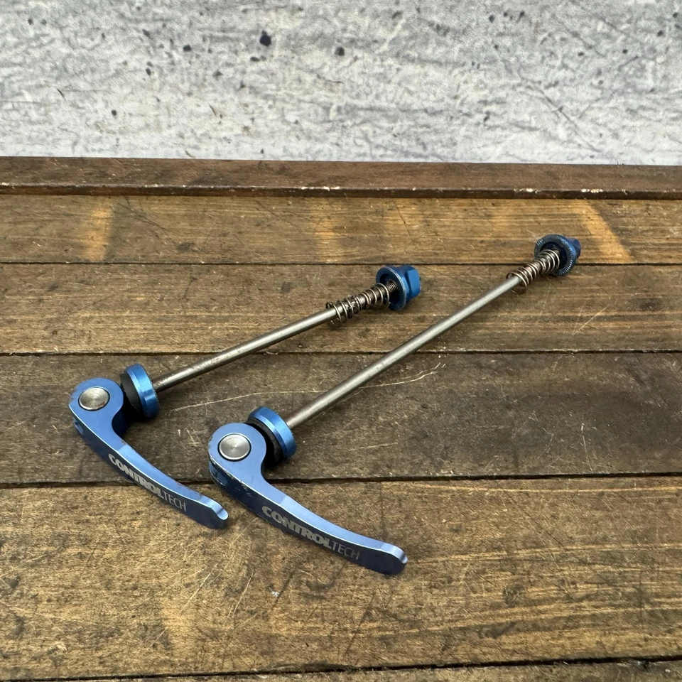ControlTech Titanium Quick Release Skewers Blue Front Rear Road 90s MTB Bike VTG - Image 3 of 4