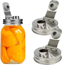 Mason Jar Pour Spout Lid Stainless Steel,Pour Spout Flip Cap Lids for Mason Jars