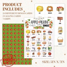 HMJKL Fall Bingo Game Cards 24 Player Thanksgiving Harvest Party Activity
