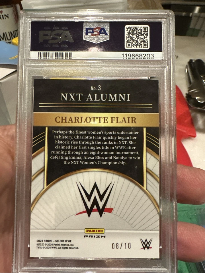 2024 Panini Select WWE - Nxt Alumni Charlotte #3 Gold Prizm /10 - Image 4 of 4