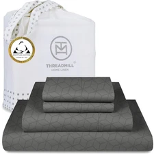 Queen 4-Piece Luxury Egyptian Cotton Bed Linen Set - 400 Thread Count, Dark Grey