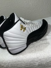 Jordan Air Jordan 12 Retro Taxi High Top White Black Leather Basketball Sneakers