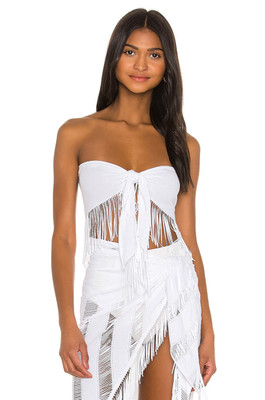 Beach Bunny Haute Summer Top in White Fringe Swim Cover Up All NWOT $89