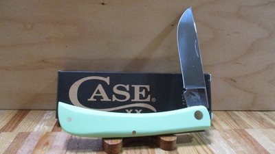 NIB Case XX Mint Green Smooth Large Sod Buster 4138 Folding Pocketknife - 63837