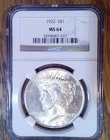 1922 BU Silver Peace Dollar NGC MS64 (037)