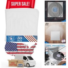 50 Pack of Acid-Free Anti-Static Sleeves for Vinyl Records - 12 Inch