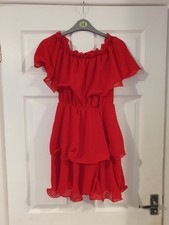 Pretty Little Thing Summer Dress Womens Red Size Uk 8