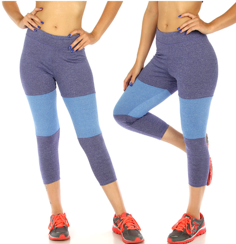 ApparelAge Pantaloni Carpi Donna Grandi Vestibilità Stretta Stay Cool Viola/Blu #21402 - Foto 2 di 9