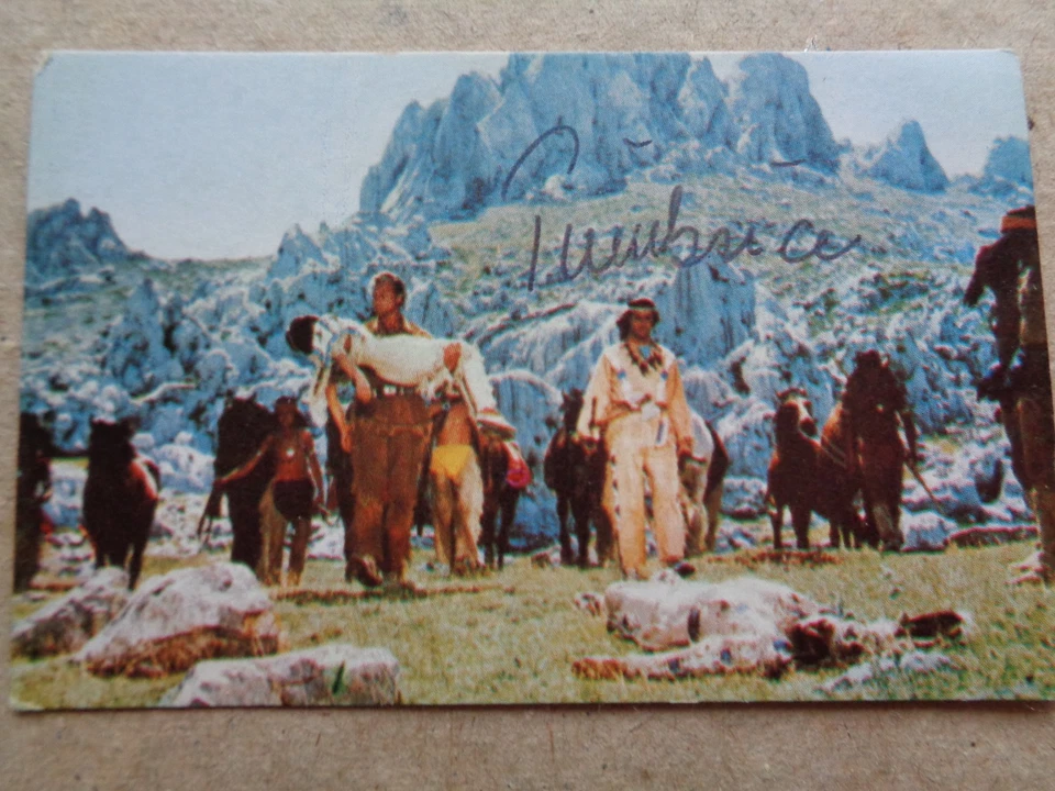 Winnetou Karl May Autogramme Lex Barker Pierre Brice Mario Adorf Ralf Wolter MV - Bild 4 von 4