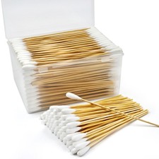 BABONIE 300 PCS Large Cotton Swabs in Storage Box - 6 inch Big Dog Ear white