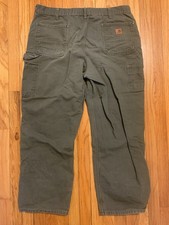 Carhartt Men's Size 40x30 Original Dungaree Fit B11 Moss Green Carpenter Pants