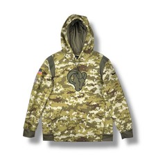 Nike Salute to Service Los Angeles Rams Camo Pullover Hoodie Mens Large   NEW