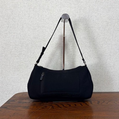 MIU MIU Archive 00s Logo Shoulder Bag Black Women Handbag Vintage Y2K
