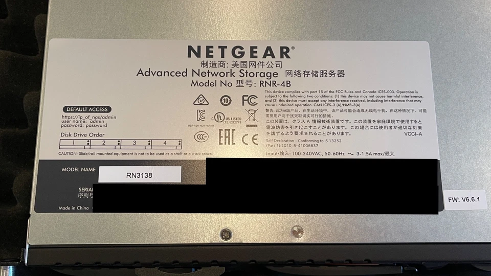 Netgear RN3138-100NES Netgear ReadyNAS 3138 Network Attached Storage with drives - Image 3 of 4