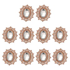 10Pcs Rhinestone Buttons, Flatback Sew on Rhinestones with Metal Base Mirror ...
