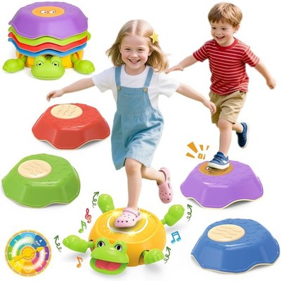 Light Up Stepping Stones for Kids, Frog Path Jumping Stone with Sound, Plastic