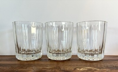 Lowball Glasses Made in Turkey Cut Clear Glass Set of 3