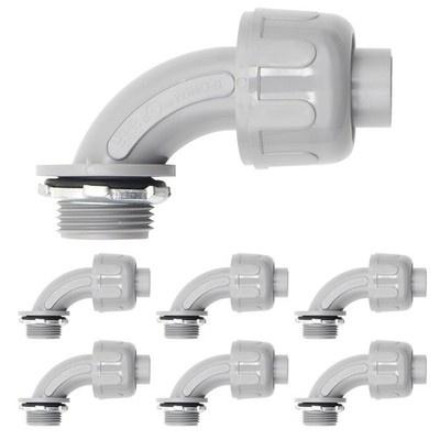 4 Inch NPT PVC Liquid Tight Flexible Connectors 7-Pack 90-Degree Non-Metallic