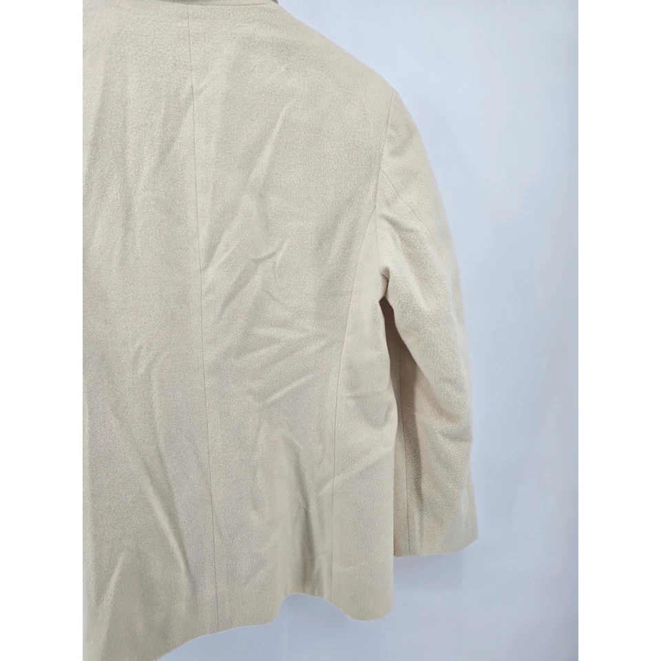 J. Crew Women's Cream Wool Cashmere Blend Blazer Size 12 Single Button - Image 4 of 4