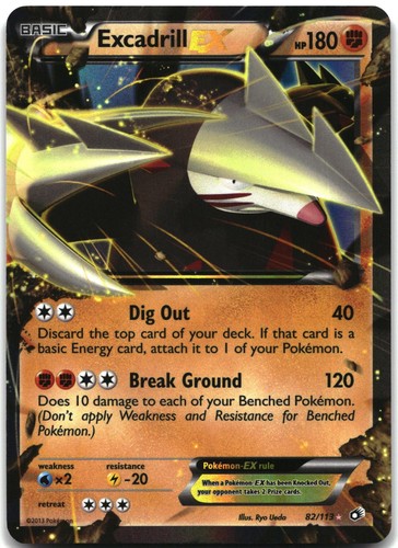 Excadrill EX 82/113 Holo Ultra Rare Legendary Treasures Pokemon MP