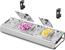 Pizza Topping Station Stainless Steel Seasoning Containers with Lid Condiment