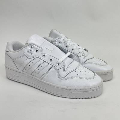 Adidas Rivalry Low White Leather Sneakers Mens Size 8.5 Casual & Athletic
