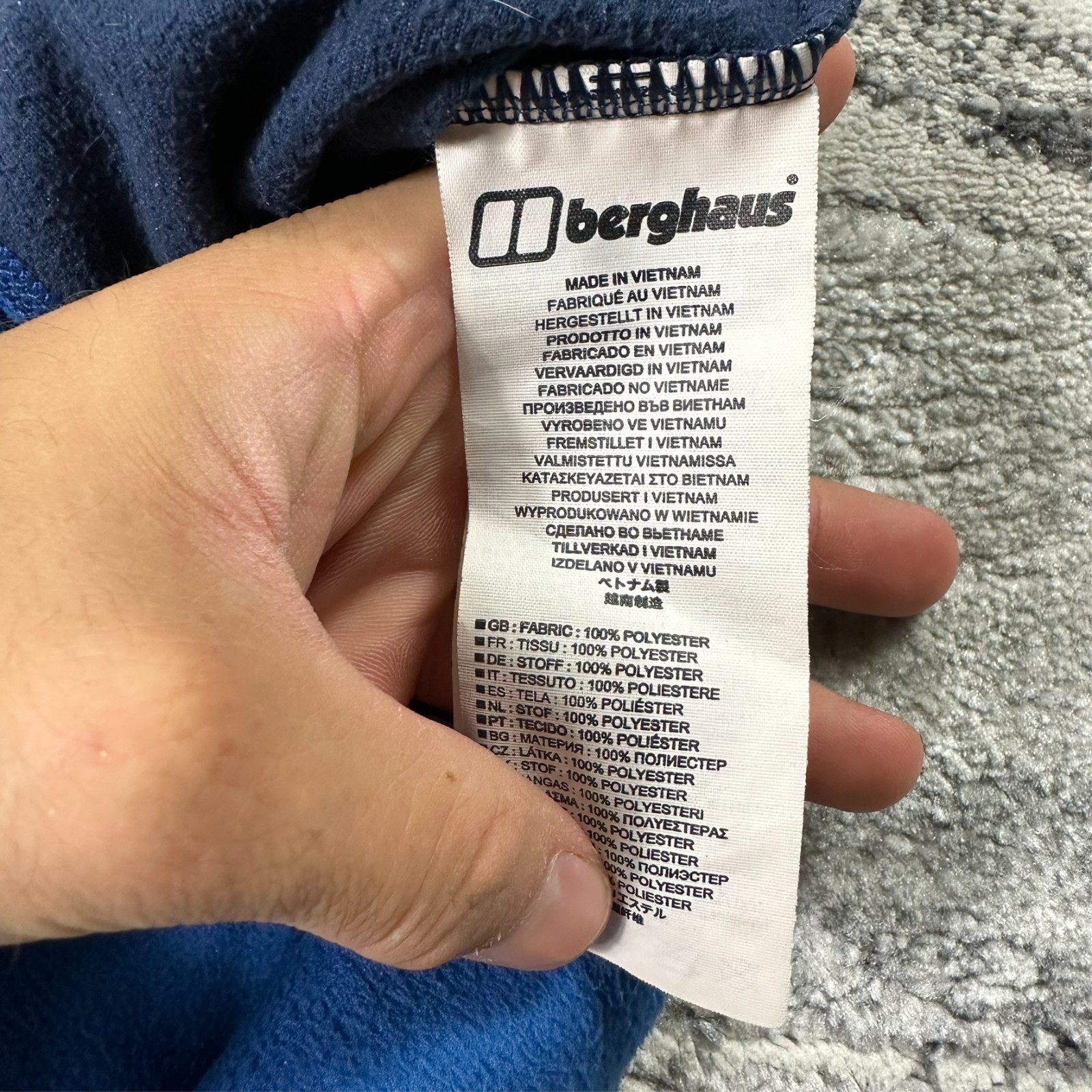 Vintage Berghaus Blue Navy Polartec Logo XL Quarter Zip Fleece Hiking Sweatshirt image 8