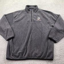 Vintage Miami Dolphins Sweater Mens 2XL Gray NFL Football Starter Fleece 1/4 Zip