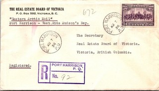 GOLDPATH: Canada cover 1936 registered Eastern Arctic Mail CV043_P14