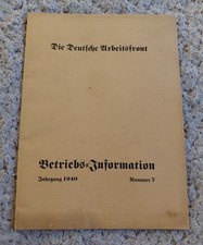 Original Ww2 German DAF Company Information Book 1940 No.7