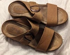 Eurosoft Larissa Women's  Brown Tan 2 Strap Buckle Slip On Sandal Size 6.5 M