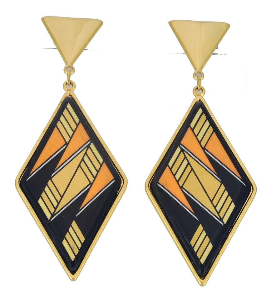 Par de pendientes geométricos grandes vintage MICHAELA FREY Foto 2 de 4