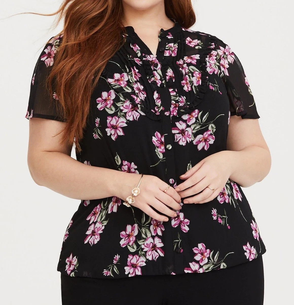 Plus size bubble hem blouse sale
