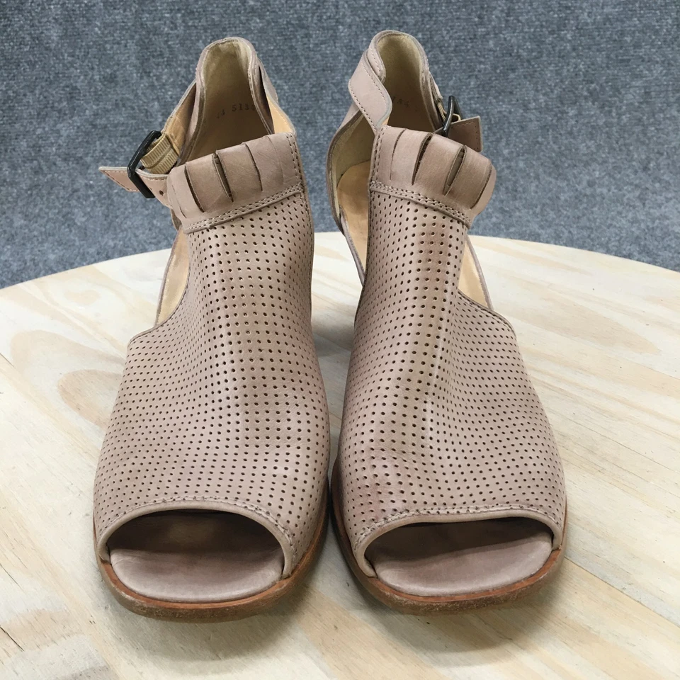 Paul Green Botas Mujer US 10 UK 7.5 Botines Tacones Beige Cuero Punta abierta Foto 4 de 4